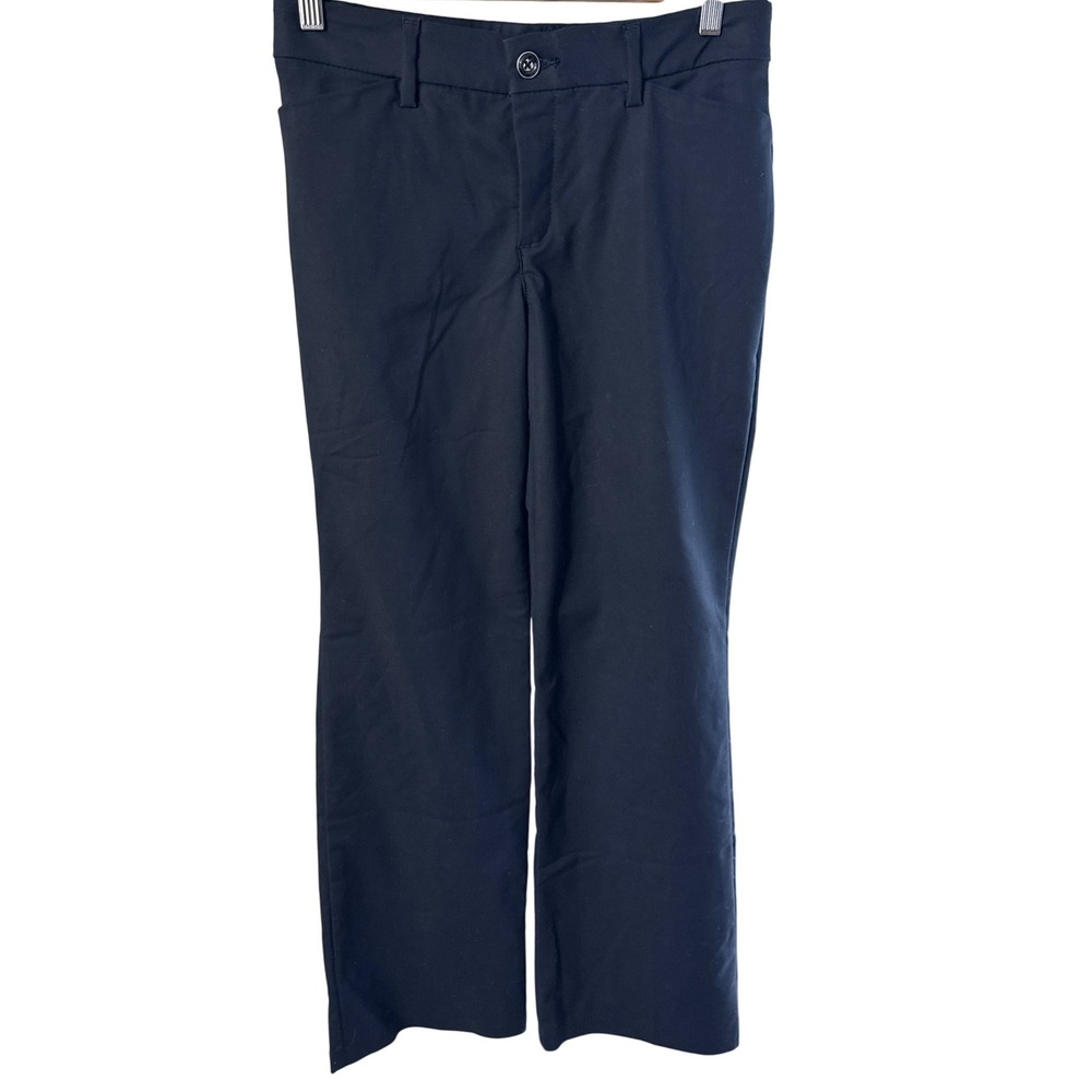 Lee Flex Motion Regular Fit Trouser Black Mid Rise Straight Leg Pants Size 4M